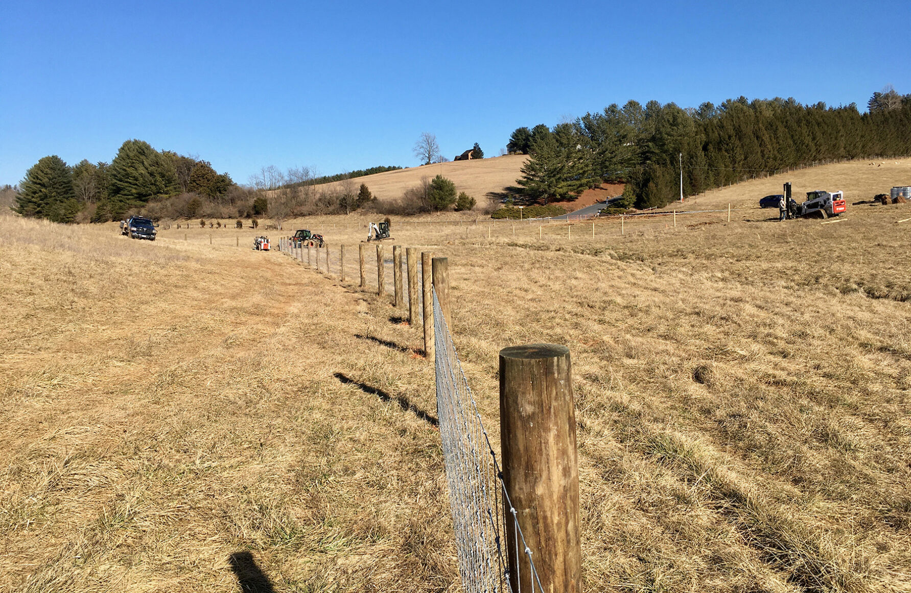 Fence construction on VA farm
